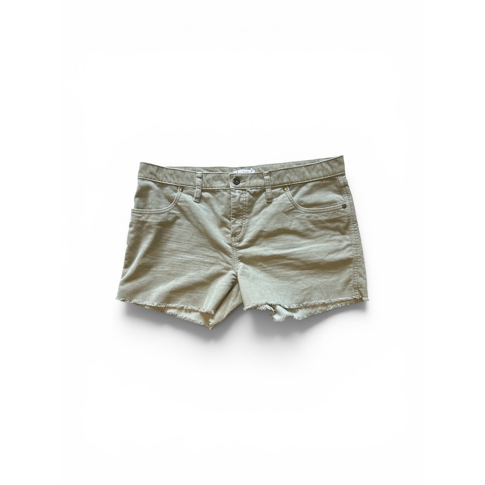 Carve Designs Oahu Light Green Corduroy Raw Hem Shorts Size 12 Organic Cotton